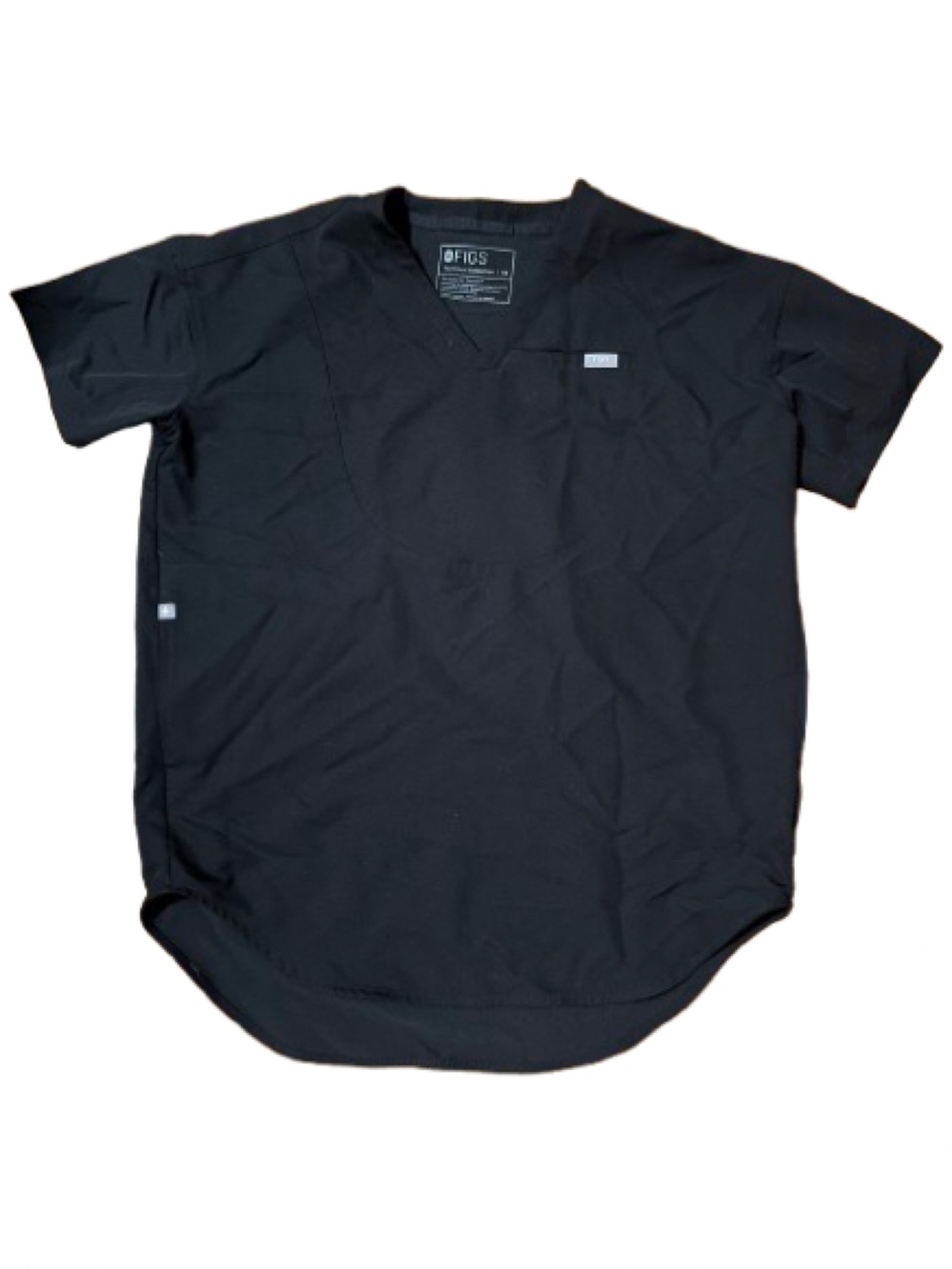 Figs Technical Collection Black        V- Neck Scrub Top Size XS